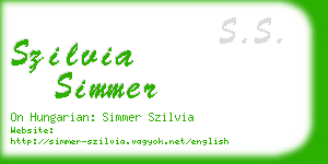szilvia simmer business card